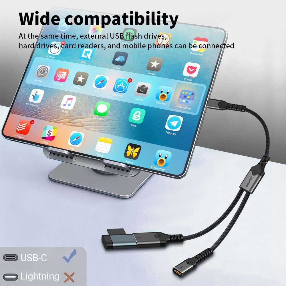 NÖRDIC USB-C hub til 1xUSB-C PD140W og 1xUSB-C
