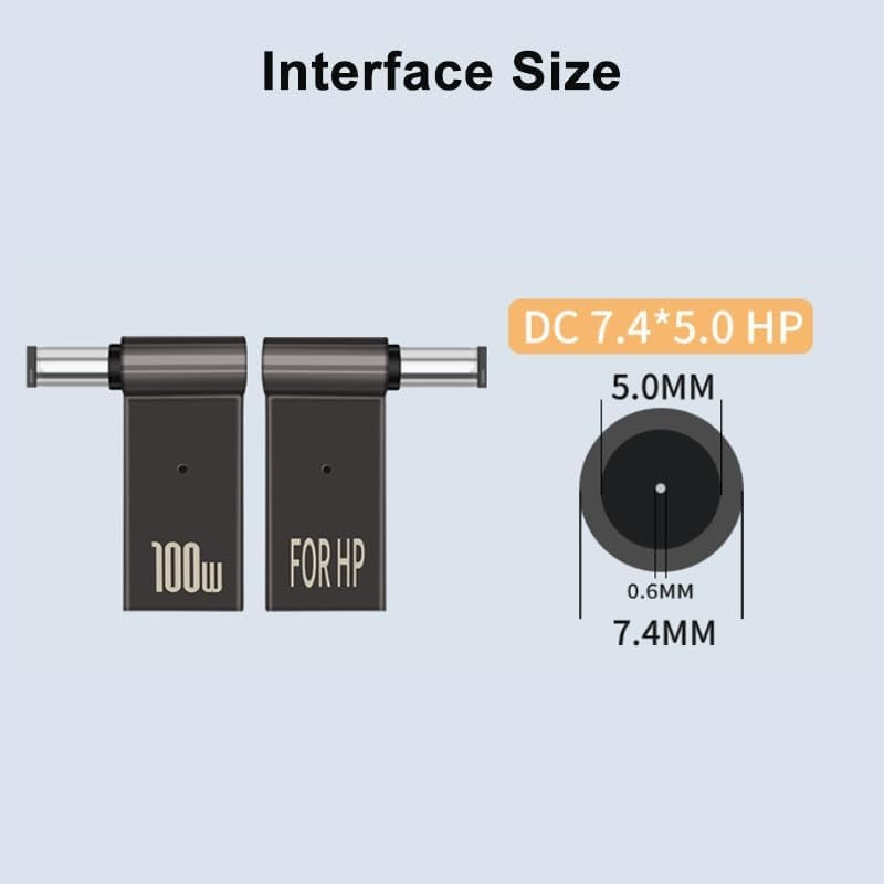 NÖRDIC USB-C til laptop-ladeadapter, USB-C til DC-kontakt, 100W PD, DC 7,4×5,0mm for HP