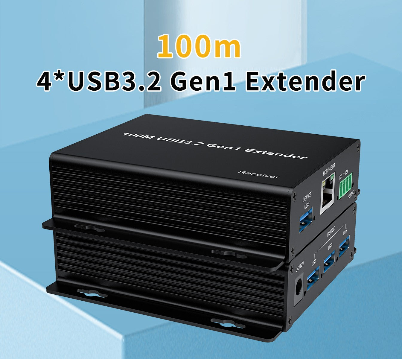 NÖRDIC USB-forlenger 1 til 4 100 m USB3.2 5Gbps