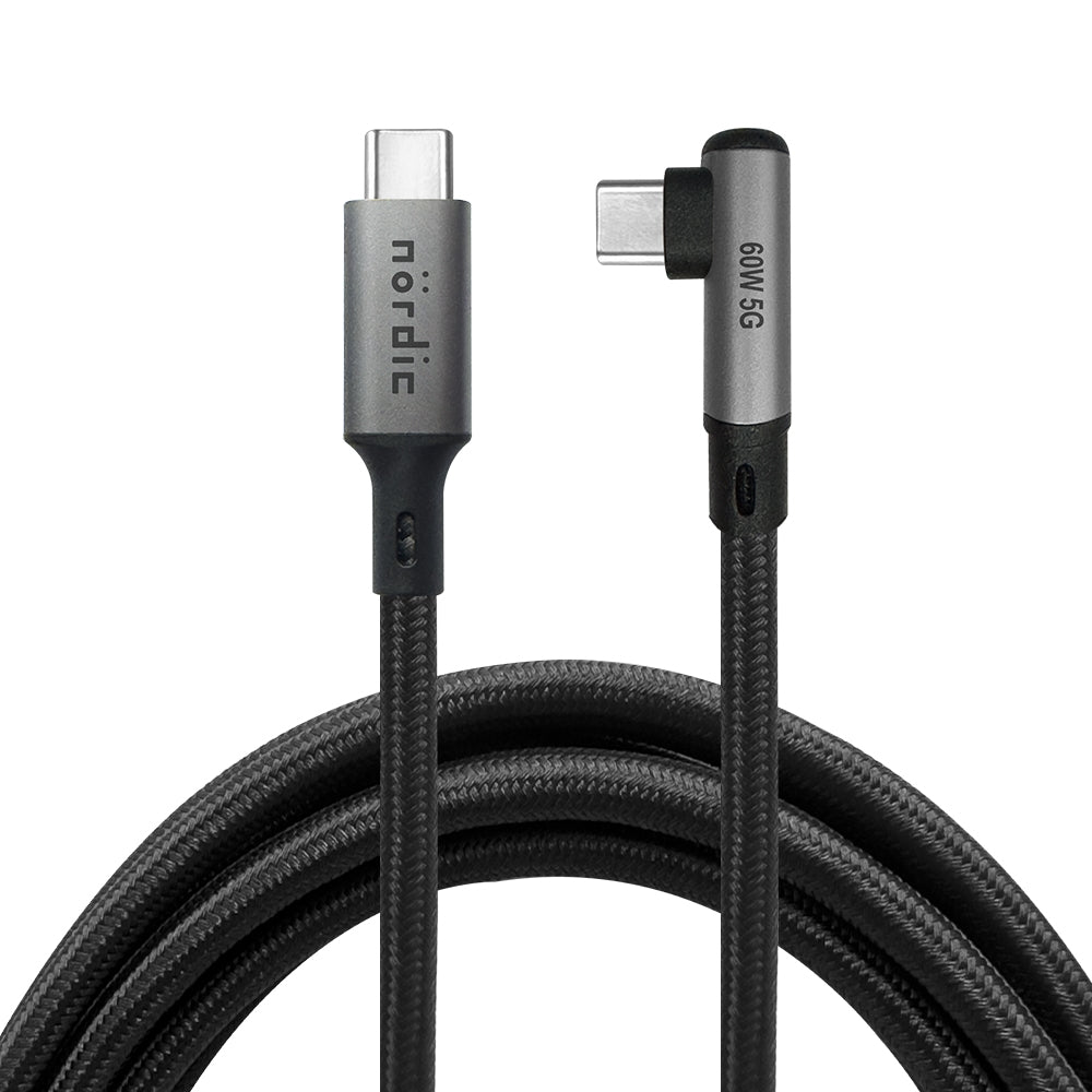 NÖRDIC VR Link kabel 5m USB3.2 Gen1 USB-C til C 20Gbps 100W 4K60Hz rask lading Quest 2 Super Speed USB Link-kabel Svart