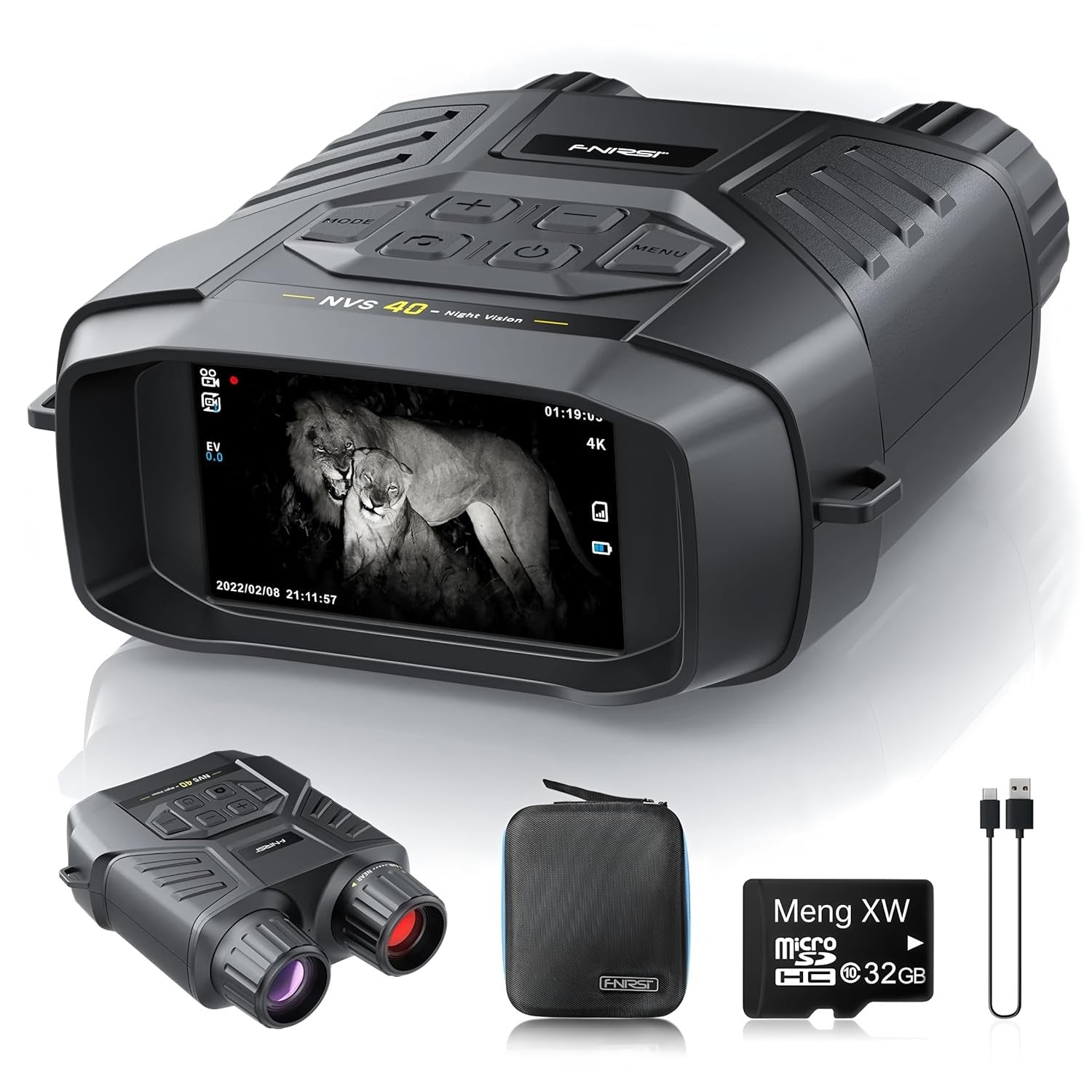 NVS-40 Kikkert 4K HD med nattsyn 6x digital zoom 300m jakt camping kikkertsikte klokke observasjon av objekter