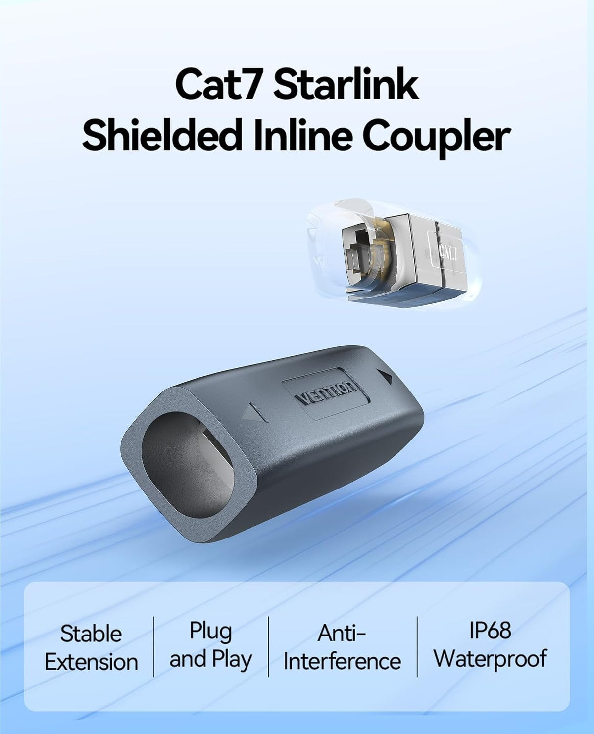 Starlink kabelkobling for Starlink-kabel Gen3, IP68-vanntett kontakt, forlengelse til RJ45, kompatibel med Starlink Ethernet-adapter Gen3