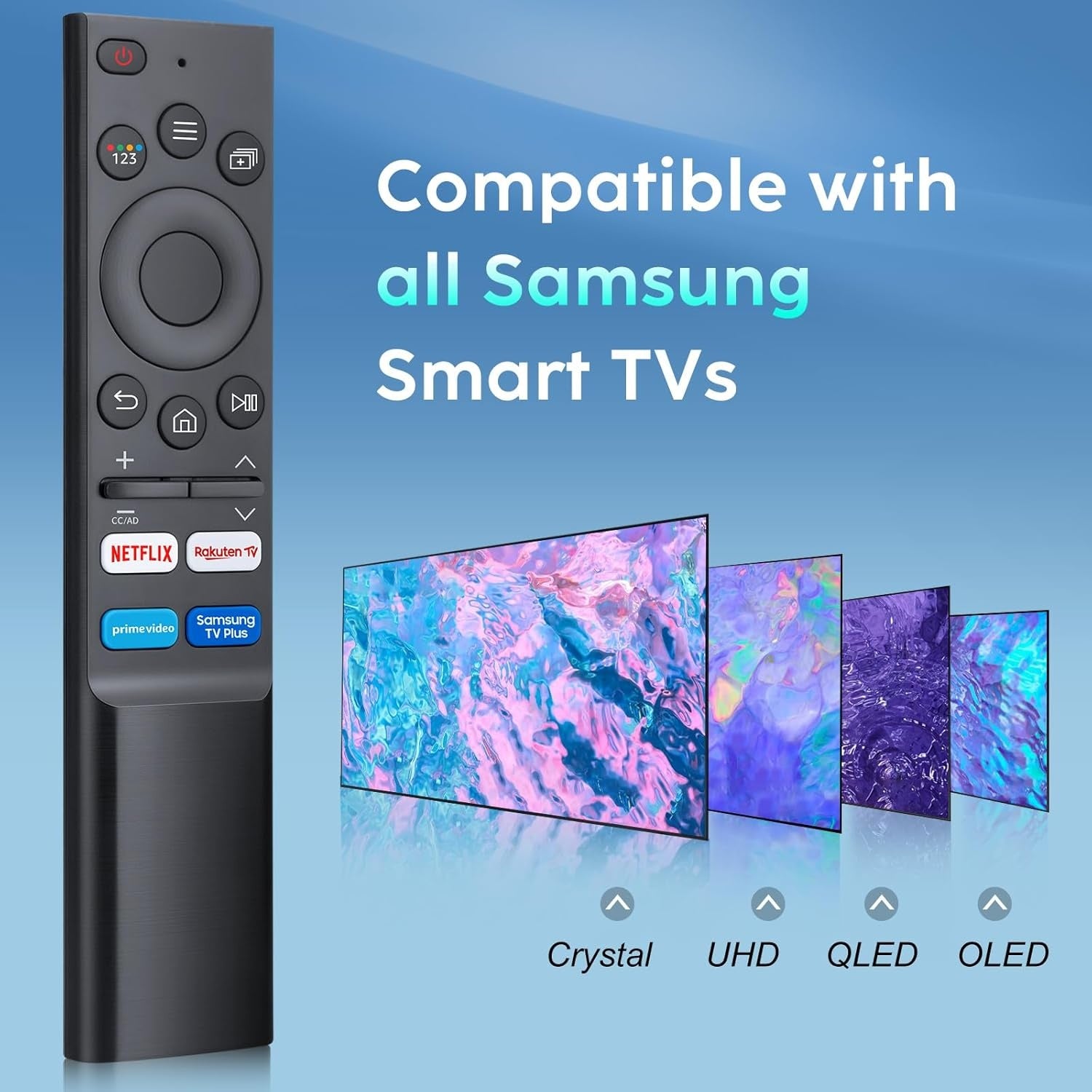 Universell Smart TV-fjernkontroll for Samsung, kompatibel med originale Samsung-modeller