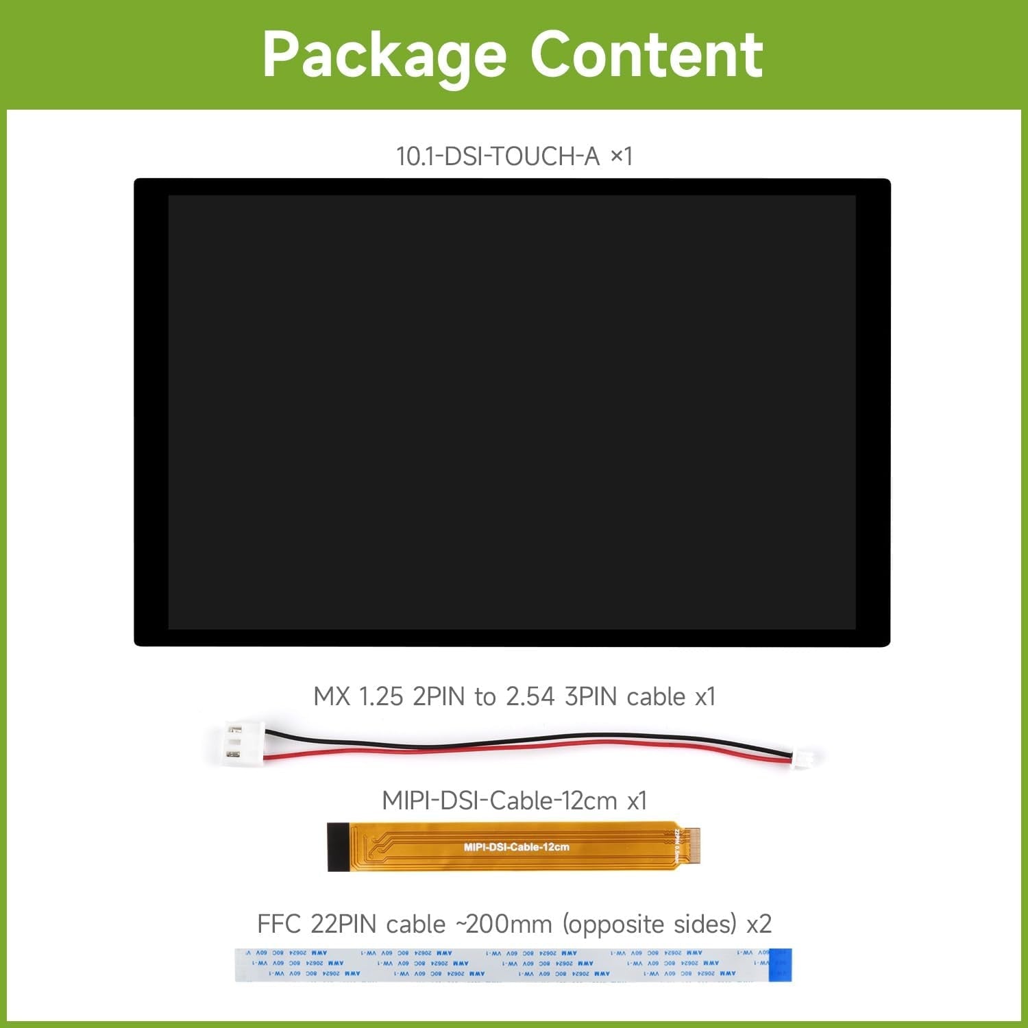 Waveshare 10,1" DSI Touchskjerm, 800 x 1280, IPS-panel, Optical Bonding herdet glass, for Raspberry Pi/RK3576/RK3506/ESP32-P4