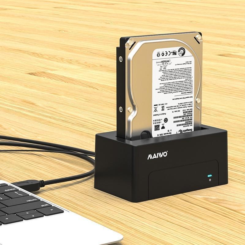 Maiwo K308C USB C 3.1 Gen2 10Gbps Docking Station for 1 2.5 3,5 SATA HDD SSD Opptil 14TB med støtte for Uasp, Støtte for Sataiii 6Gbps