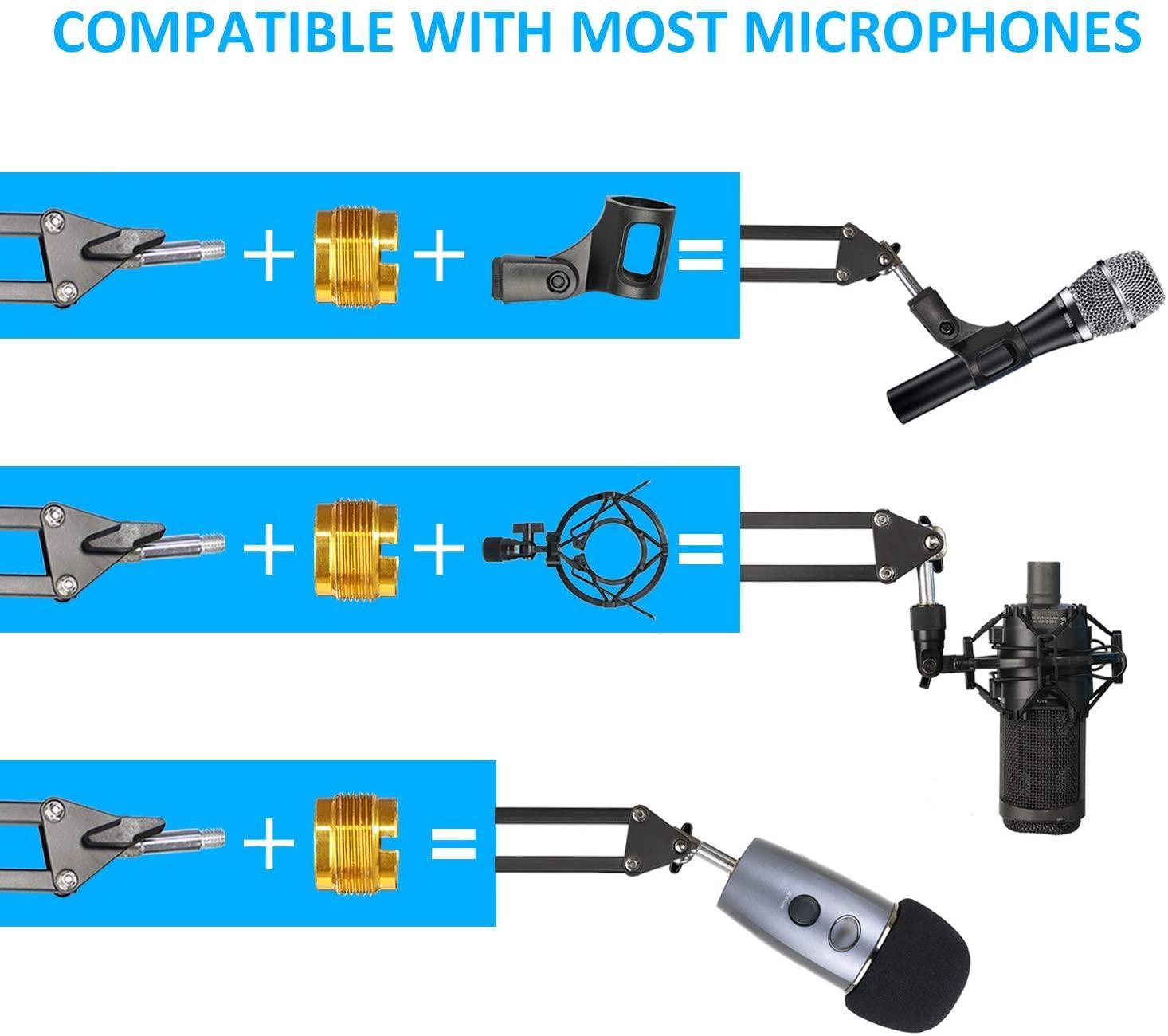 Mikrofonadapter 3/8 tommer til 5/8 tommer