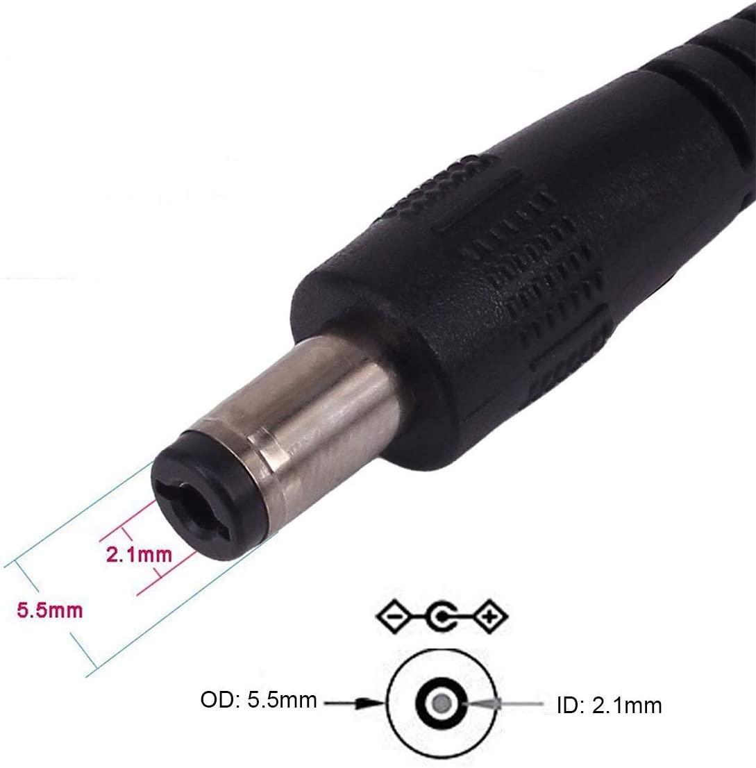 NÖRDIC 1m Strømkabel USB til DC 5,5X2,1mm