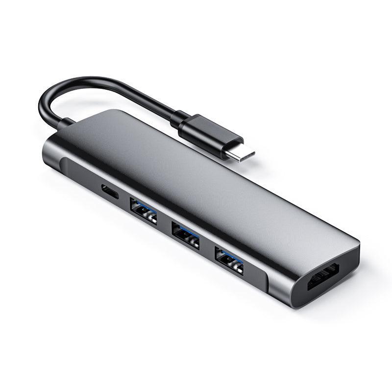 NÖRDIC 1 til 5 USB C Docking Station 1xHDMI 4K 30Hz 1XUSB C PD 60W 3XUSB3.1 5Gbps Aluminium Space Grey