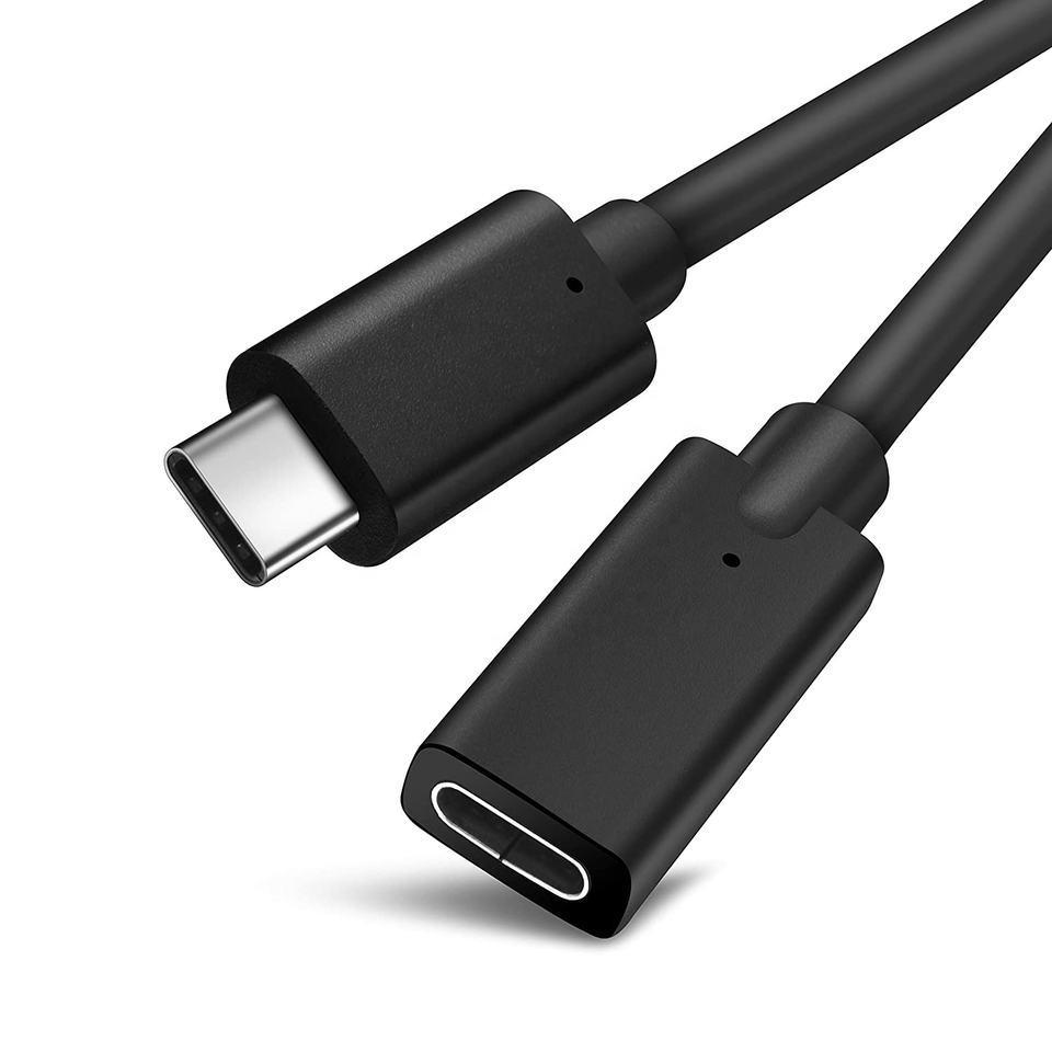 NÖRDIC 20cm USB2.0 USB-C ha til C ho skjøtekabel 2.4A 480Mbps 12W