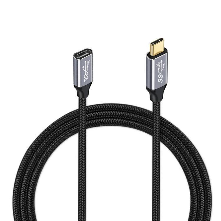 NÖRDIC 25 cm USB3.2 SuperSpeed USB 5 Gbps USB-C til C skjøtekabel med strømforsyning 60W og 4K60Hz video