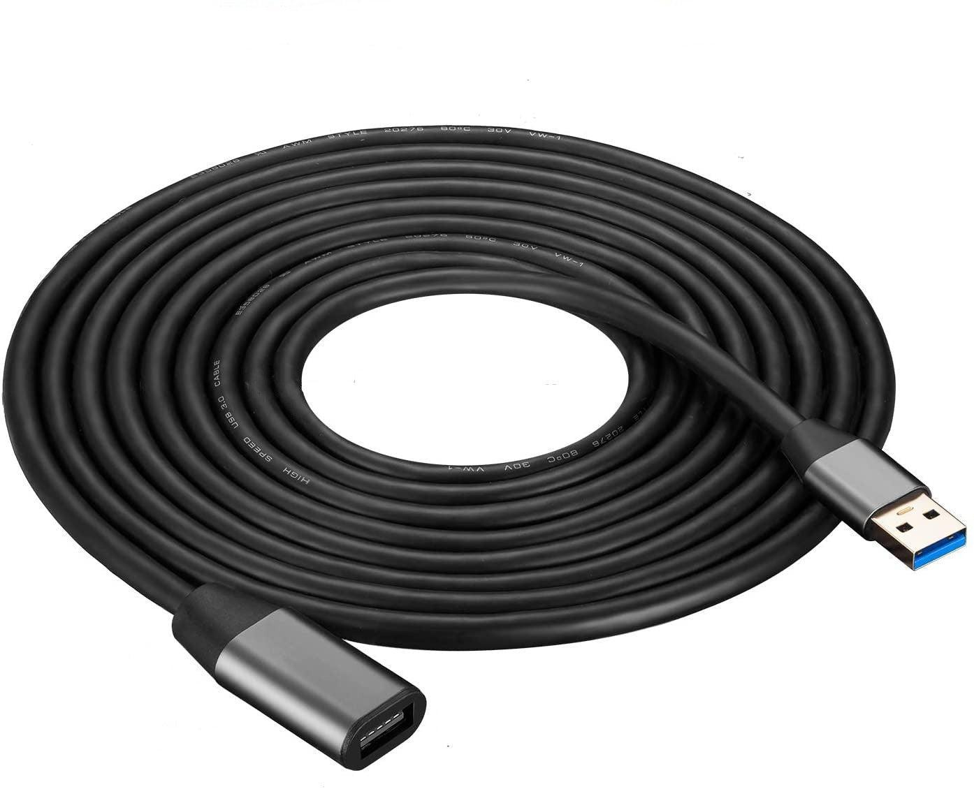 NÖRDIC Active 5m USB3.1 skjøtekabel 5Gbps forlengelse USB A hann til hunn for Xbox, PS5, Oculus, skriver, skanner, Playstation, VR