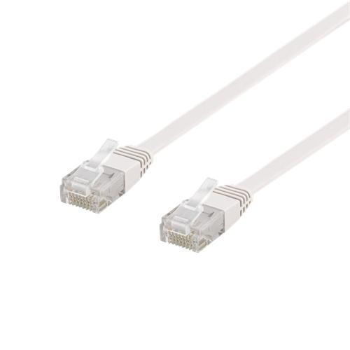 NÖRDIC Cat6 U / UTP Flat Network Cable 5M 250MHz Båndbredde og 10Gbps Overføringshastighet Hvit