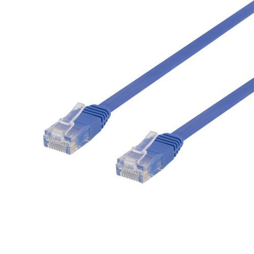 NÖRDIC Cat6 U / UTP flat nettverkskabel 3m 250MHz båndbredde og 10Gbps overføringshastighet blå