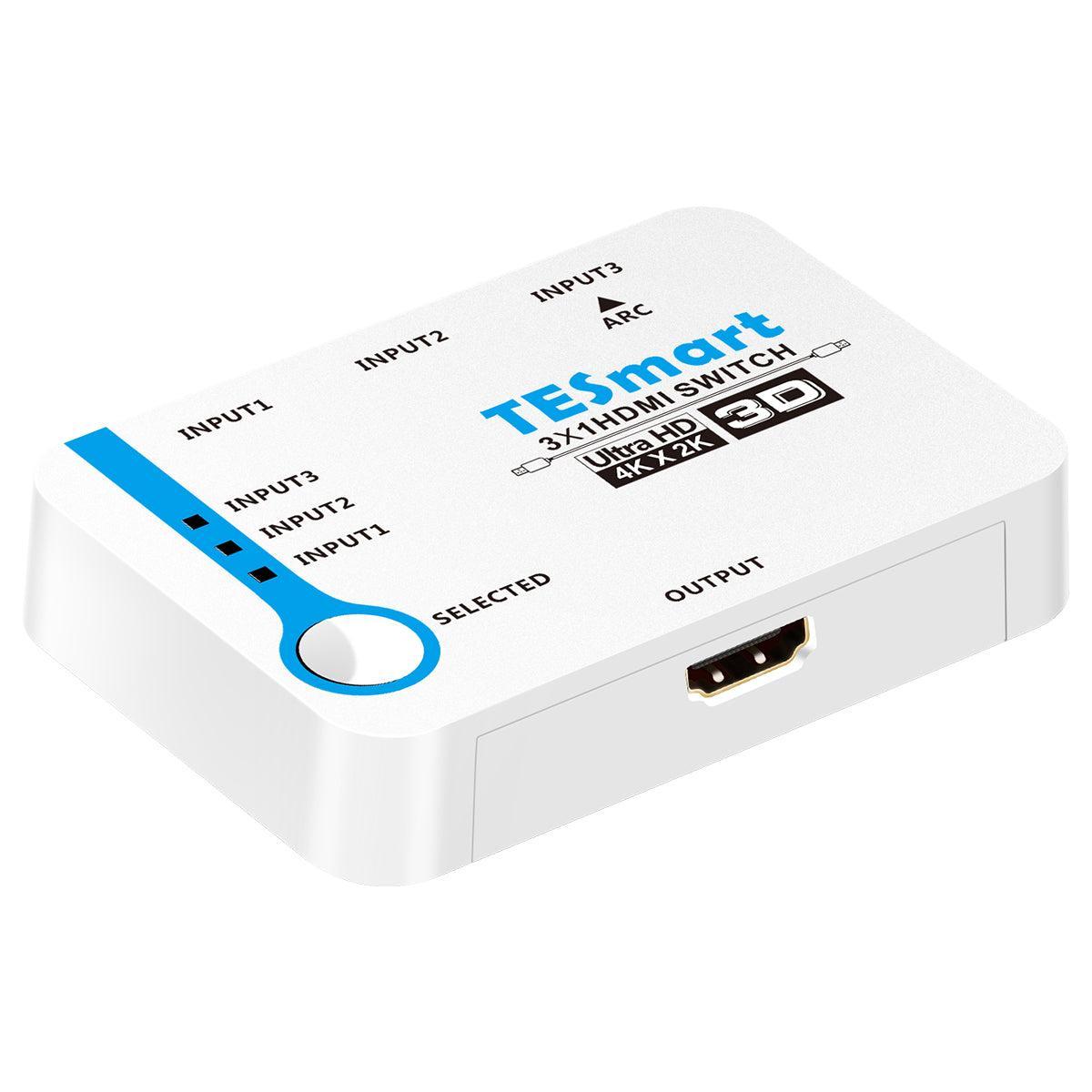 NÖRDIC HDMI Switch 3 til 1 Støtte for 4k 30Hz Full HD1080P 3D ARC 10.2Gbps