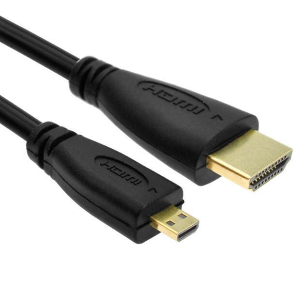 NÖRDIC HDMI til Micro HDMI-kabel 1.8m High Speed HDMI med Ethernet Type A for å skrive D Mann til Mann svart