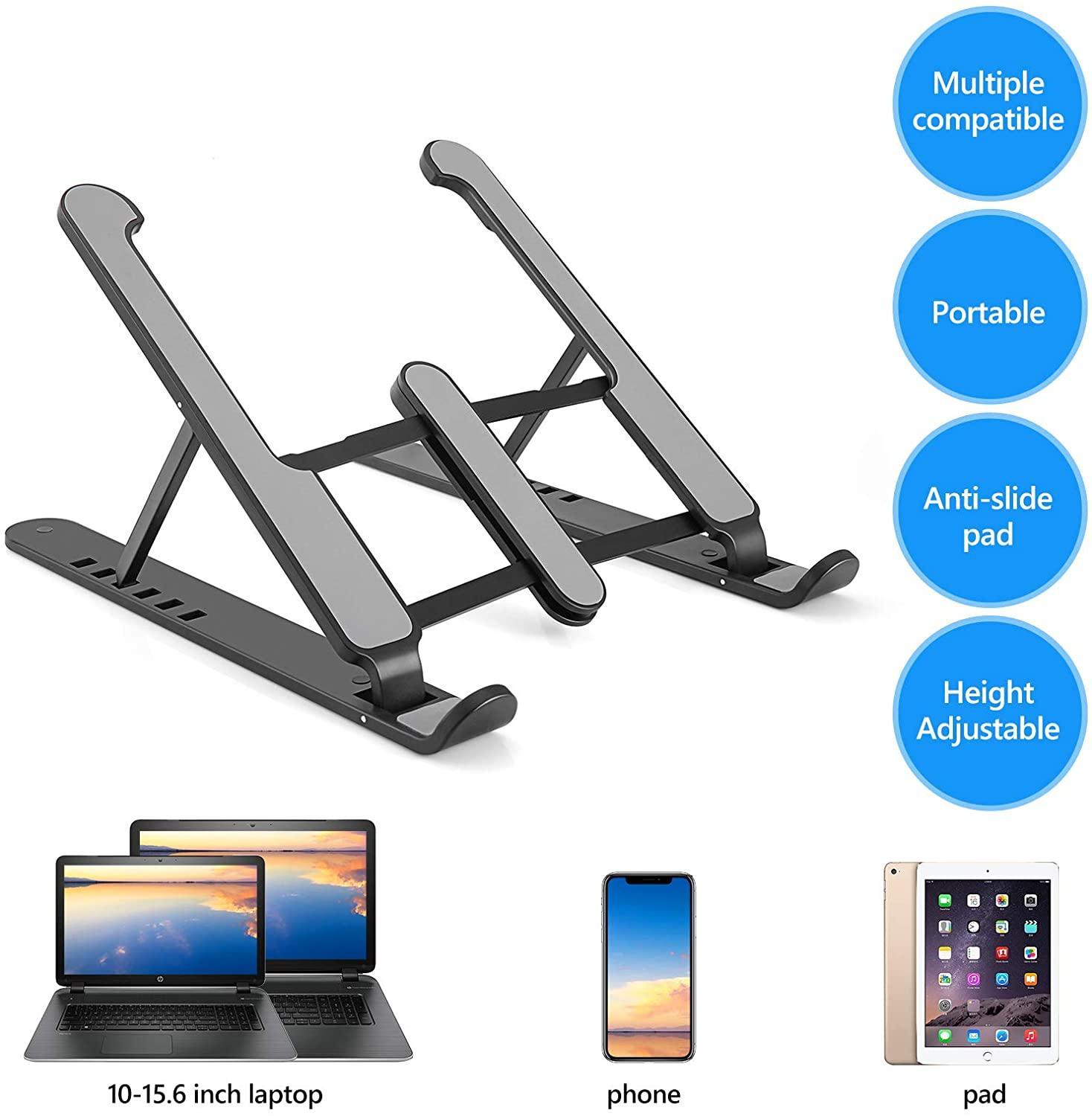 NÖRDIC Set Justerbar Bærbar Tablet Collutable og Mobiltelefoner Laptop Holder Stativ Plast