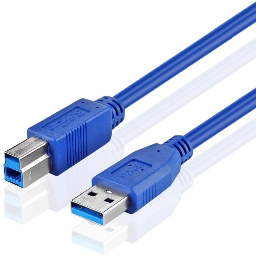 NÖRDIC USB 3.1 Kabel USB A til USB B 1.8M Blå USB-skriverkabel