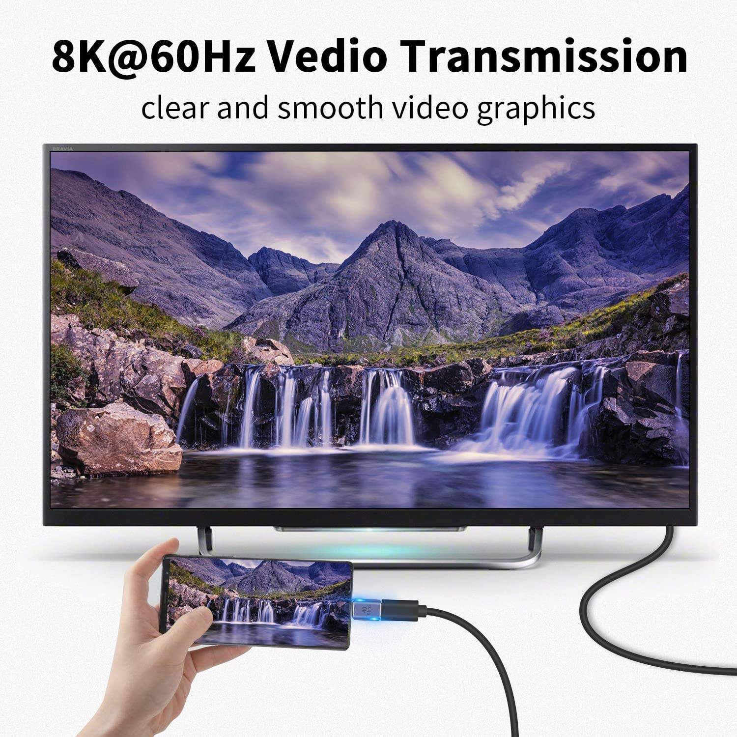 NÖRDIC USB4 adapter hann til hunn 40G 8K30Hz PD100W
