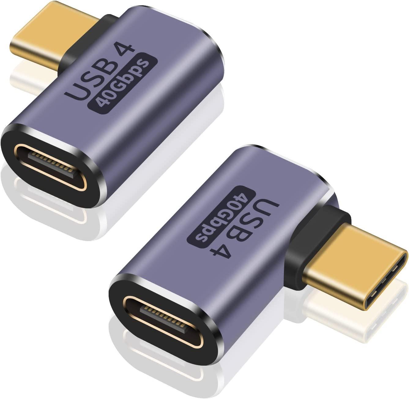 NÖRDIC USB4 vinklet adapter hann til hunn 40G 8K30Hz PD100W