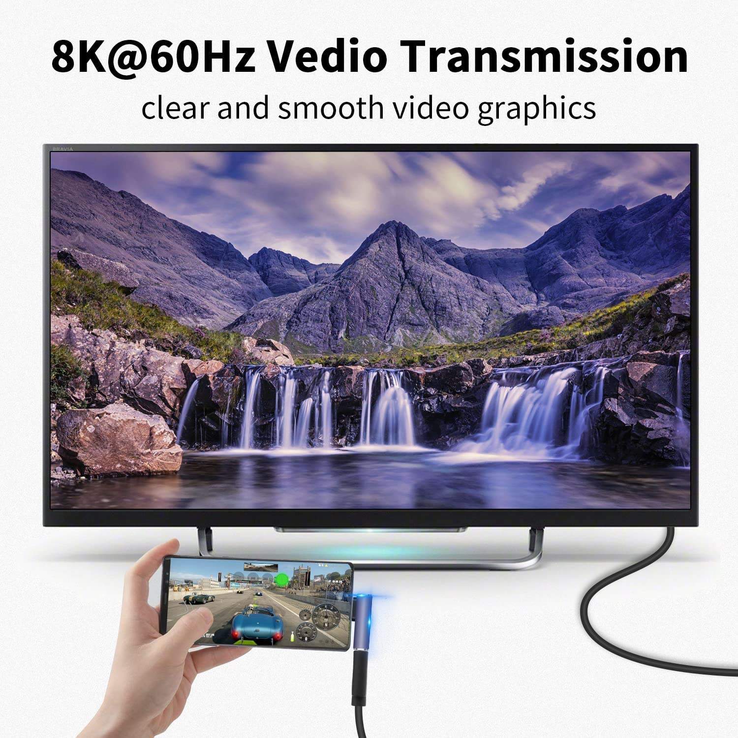 NÖRDIC USB4 vinklet adapter hann til hunn 40G 8K60Hz PD100W