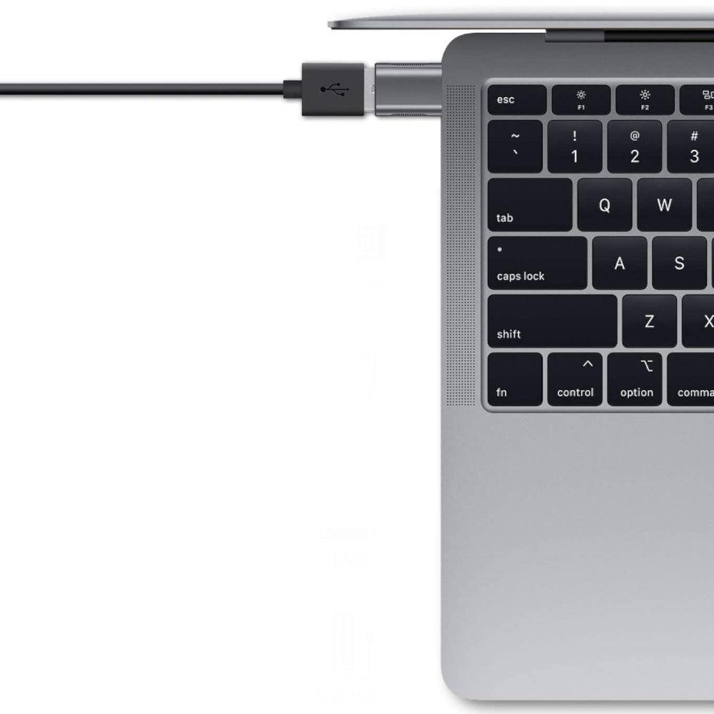 NÖRDIC USB-A 3.1 OTG hunn- til USB C-hannadapter datasynkronisere og lade Aluminium Space Grey