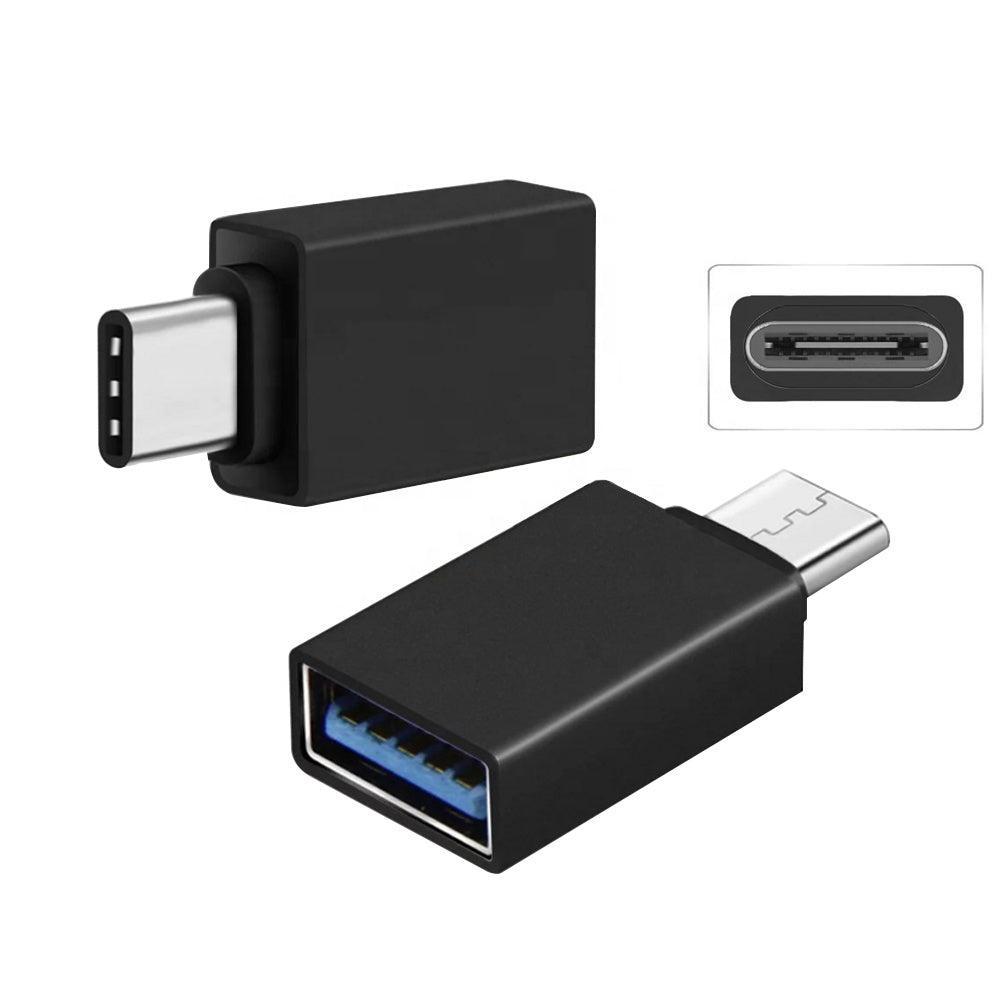 NÖRDIC USB A 3.0 OTG Kvinne til USB C Mann Adapter Metall Svart