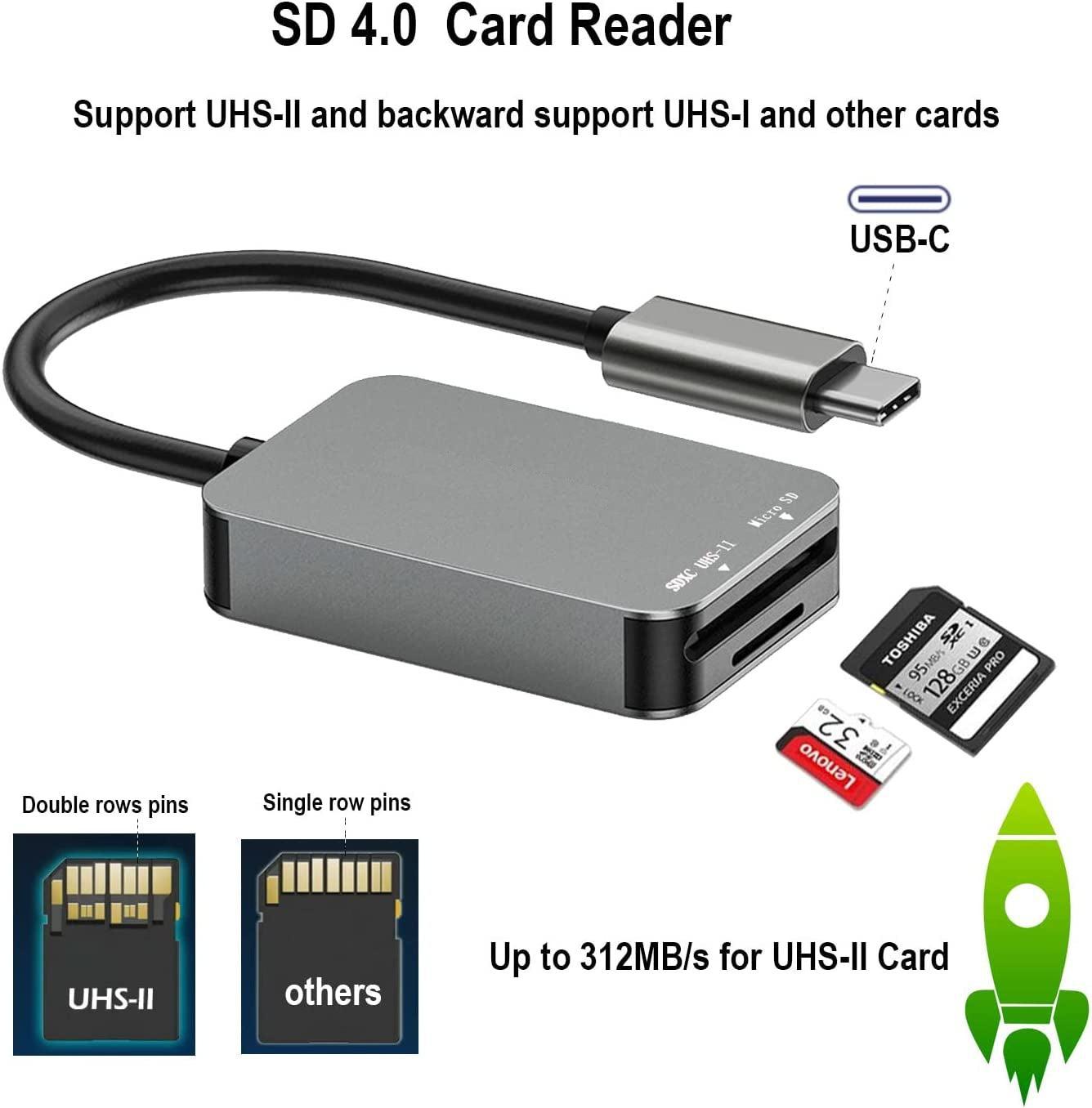 NÖRDIC USB-C 3.1 Kortleser 2 Spor SD 4.0 og MicroSD UHS-II