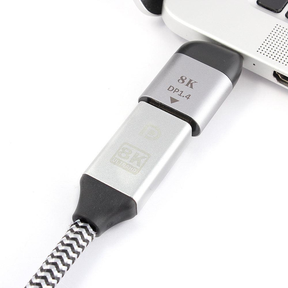 NÖRDIC USB C til DisplayPort Adapter 8K i 60Hz 32.4Gbps Støtte for 3D og HDCP 1.4 og 2.2 Aluminium Space Gray