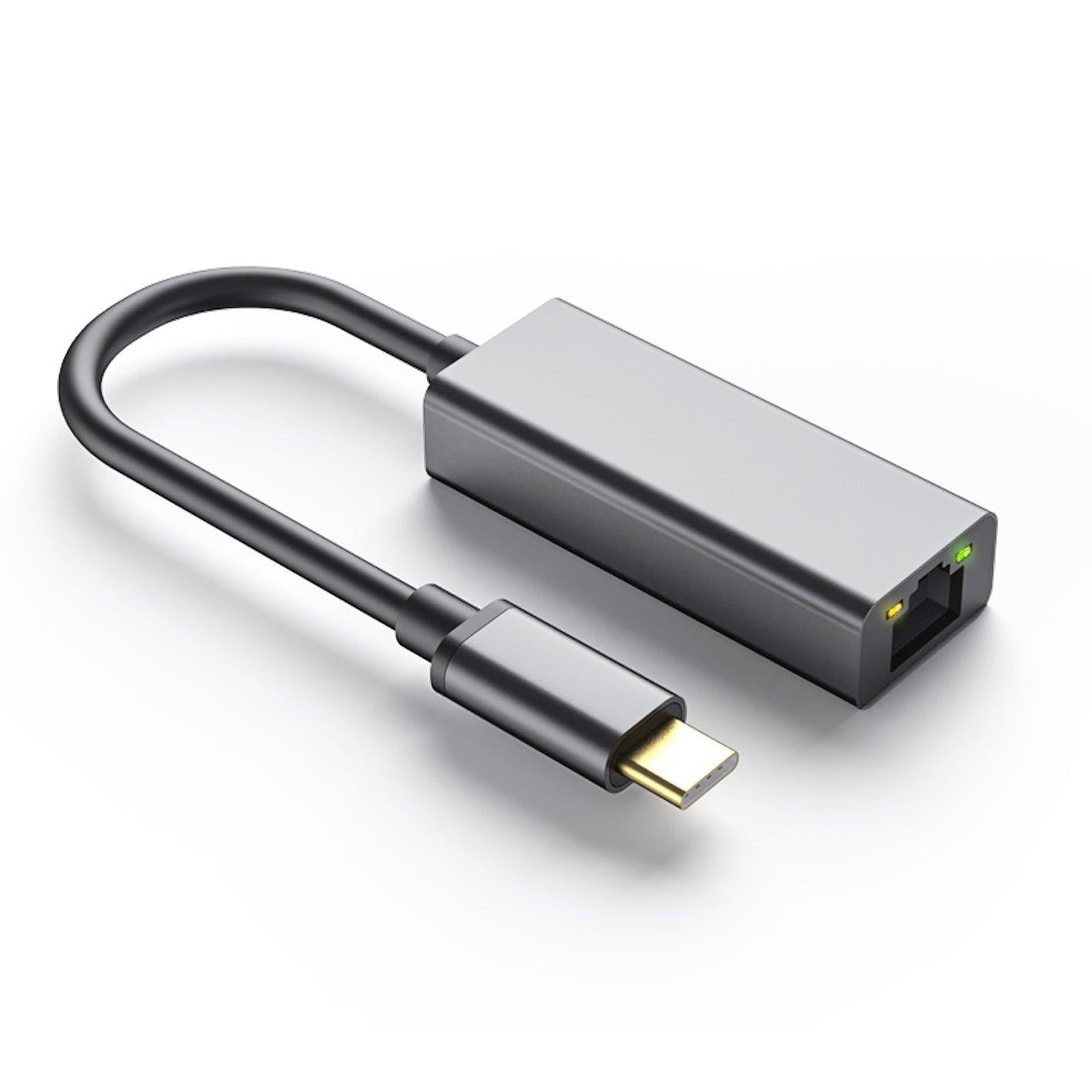 NÖRDIC USBC til Giga Ethernet Network Adapter 17cm Space Grey Aluminium