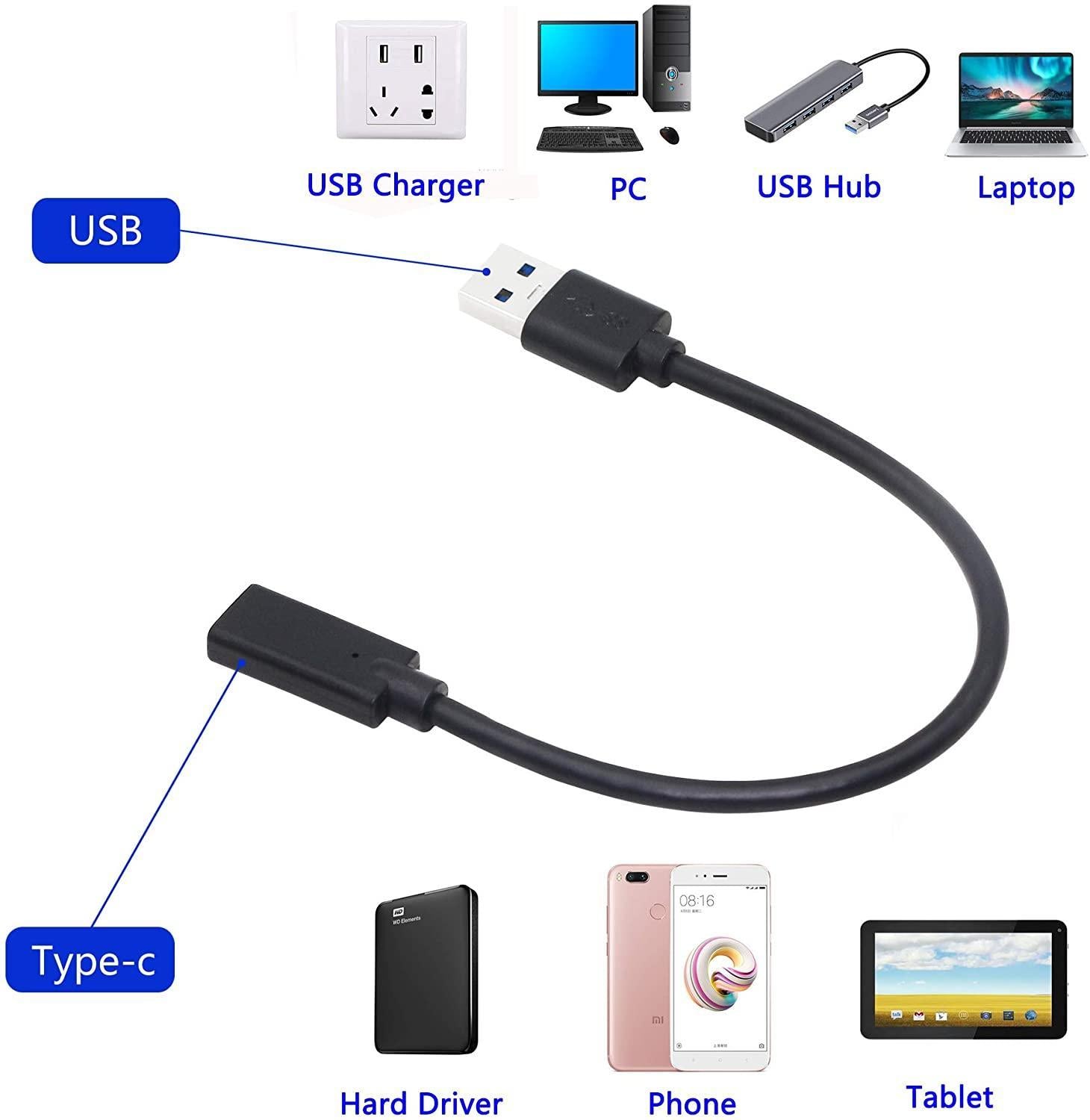 NÖRDIC USB C til OTG USB En adapter Metal Black 15cm