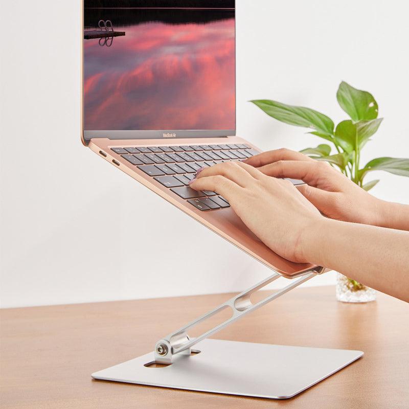 NÖRDIC bærbar stativ i aluminium for opp til 17" justerbar høyde for bærbar PC-stativ sølvfarget