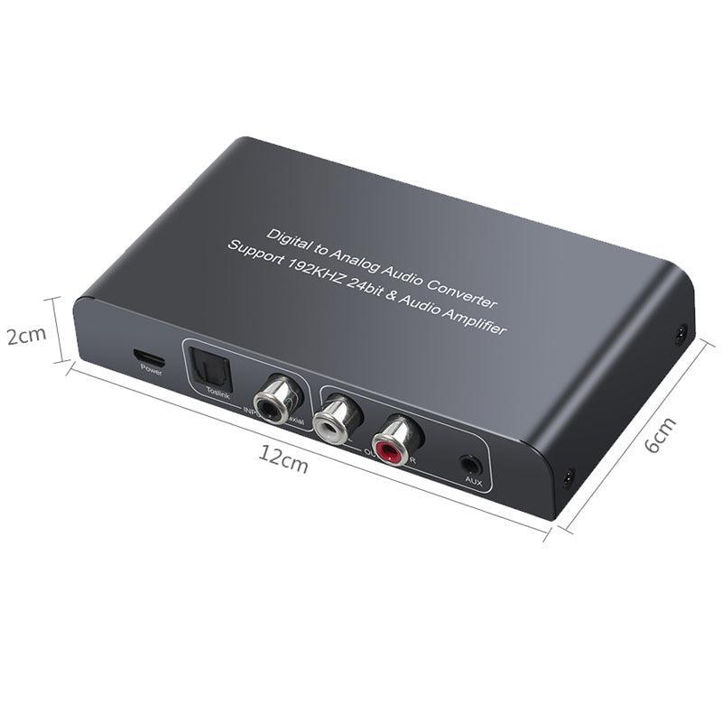 NÖRDIC digital til analog omformer 1x optisk spdif og 1x koaksial toslink til analog l / r med fjernkontroll