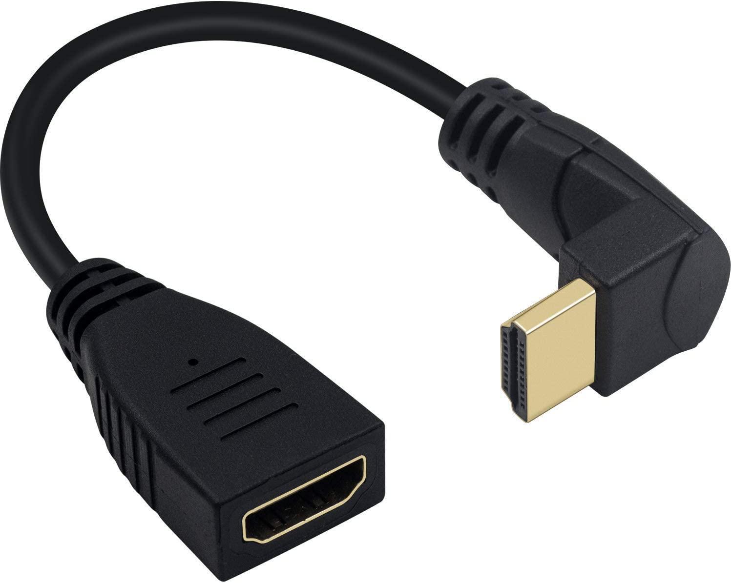 NÖRDIC vinklet HDMI-adapter 8K60Hz 4k120Hz 48Gbps hann til hunn HDMI2.1 15cm