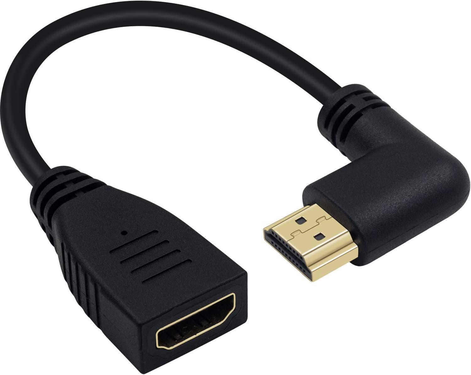 NÖRDIC vinklet HDMI-adapter 8K60Hz 4k120Hz 48Gbps hann til hunn HDMI2.1 15cm
