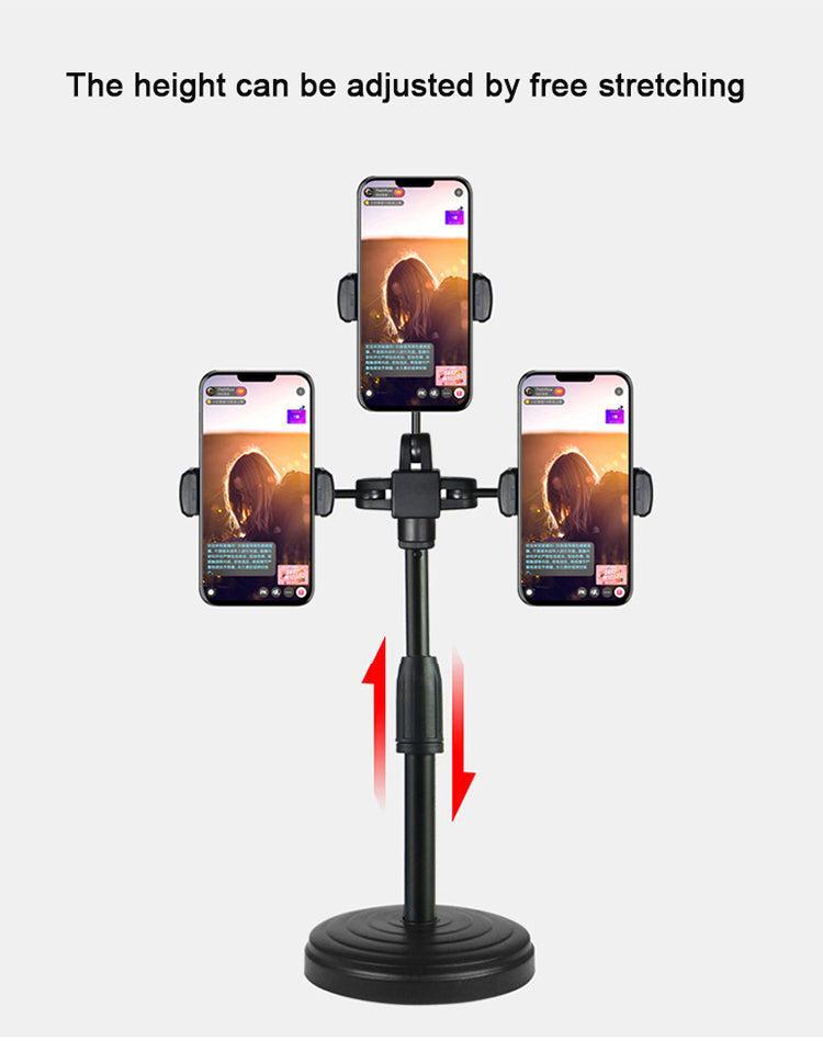 Tabellstativ for tre mobiltelefoner