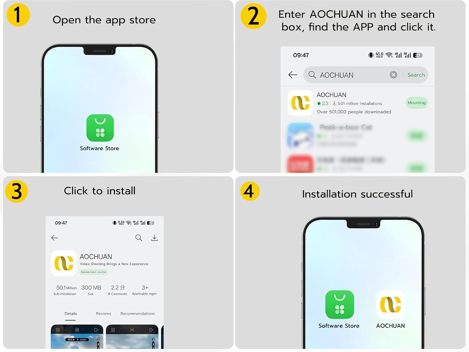 Håndholdt 3-akset telefonstabilisator Sammenleggbar gimbal for iPhone og Android Fokus-hjul og ansikts-/objektsporing