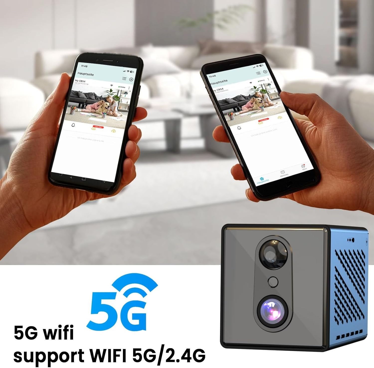 4K Security 5GHz WiFi Indoor Mini Camera with Night Vision, Motion Sensor, Long Battery Life, Motion Detection, Remote Viewing, Wireless Surveillance Cam