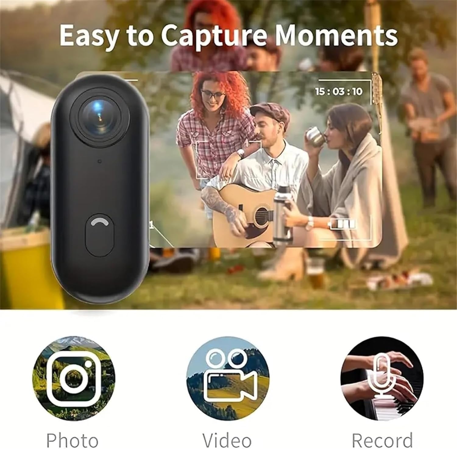 4K mini handsfree bodycam, POV-kamera, HD 1080p mini bærbar actionkamera med lyd