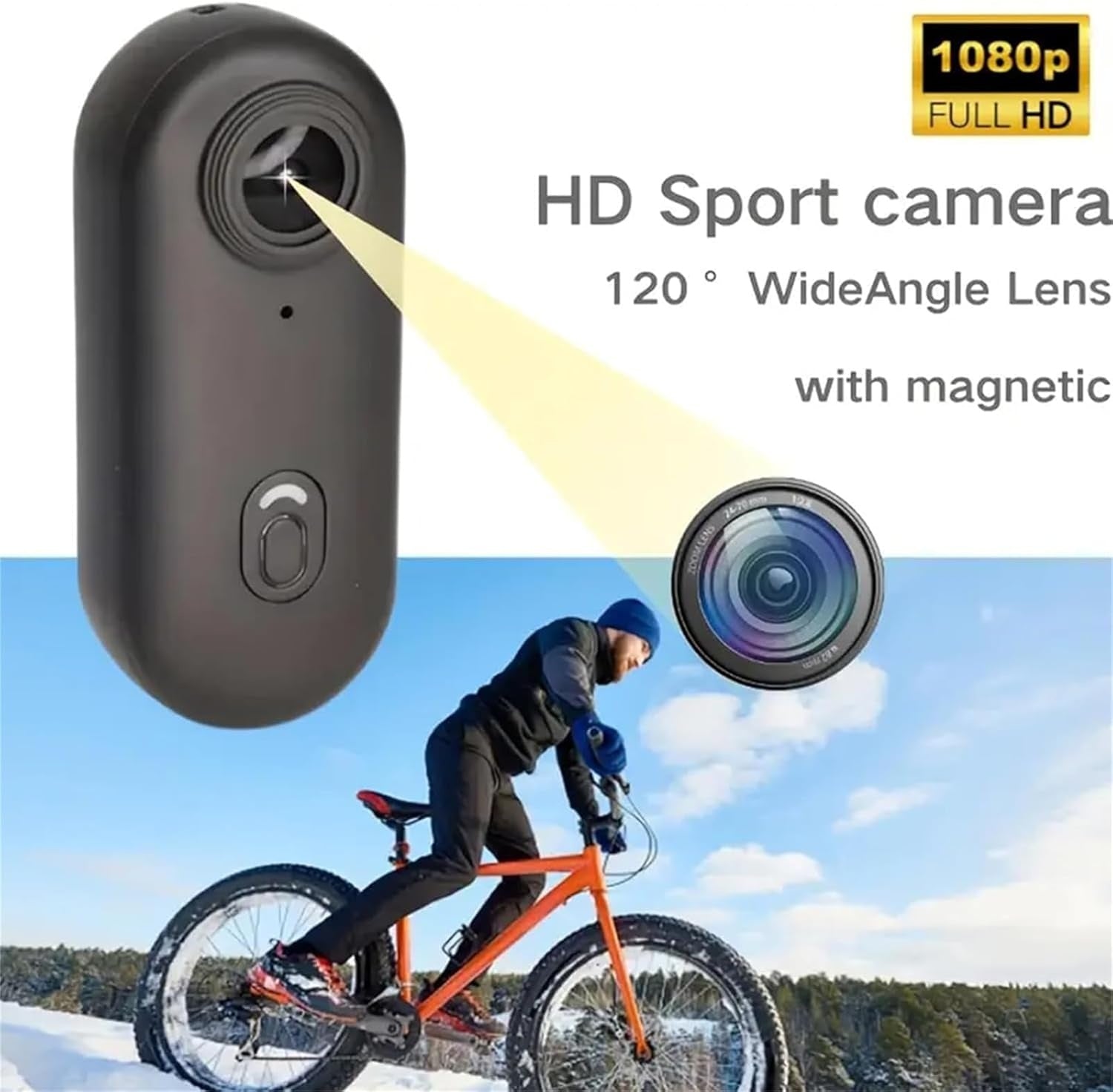 4K mini handsfree bodycam, POV-kamera, HD 1080p mini bærbar actionkamera med lyd