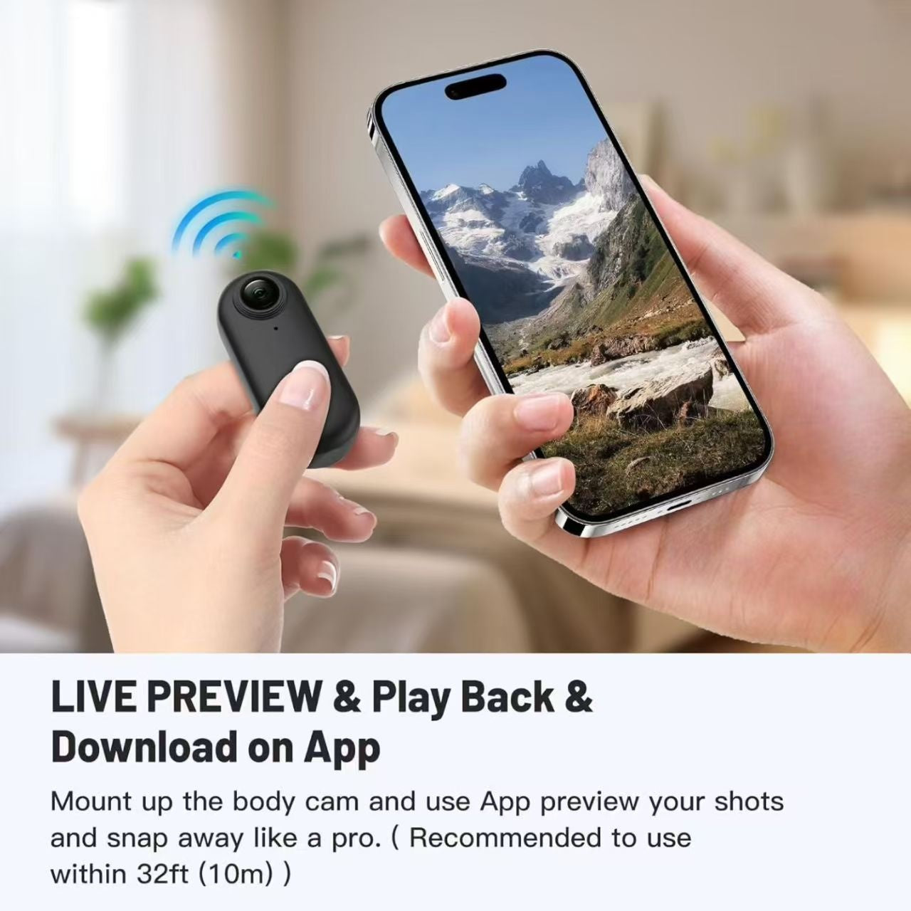 4K mini handsfree bodycam, POV-kamera, HD 1080p mini bærbar actionkamera med lyd