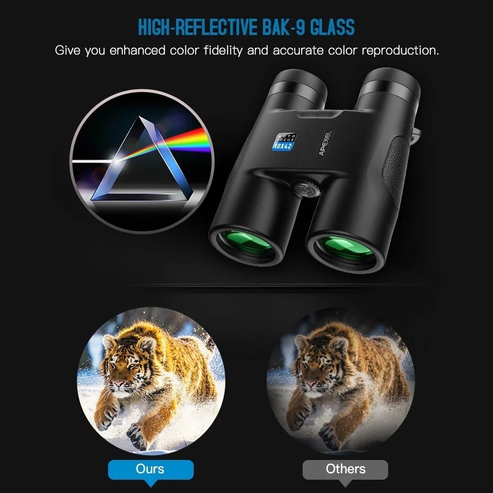 APEXEL 10x42 Auto Focus Folding Digital Waterproof Binoculars for Bird Watching Sightseeing Wildlife Watching