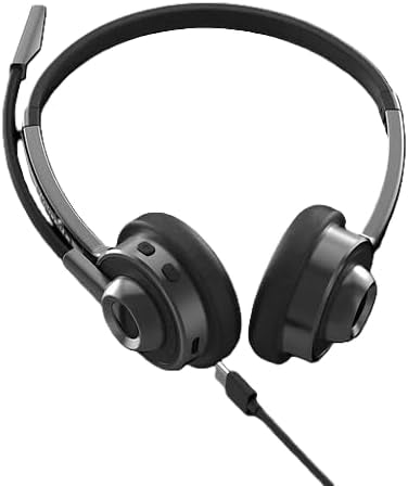 Accutone Sonar 280 Bluetooth USB-headset, trådløst headset med mikrofon, aktiv støyreduserende mikrofon, 14 timers batterilevetid