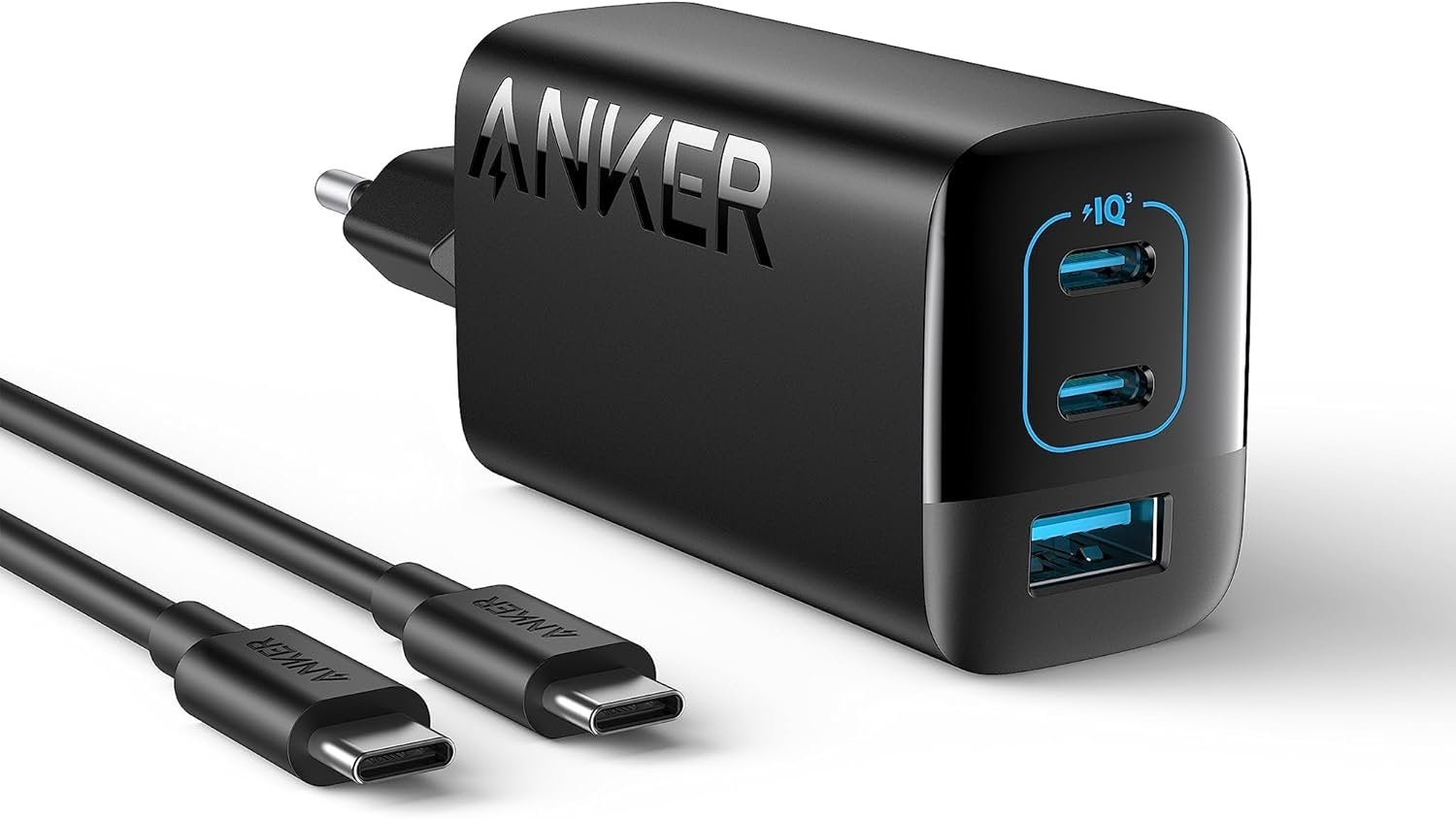 ANKER USB-C Lader 67W, Strømforsyning med PIQ 3.0, 3-ports Hurtiglader ANKER 336