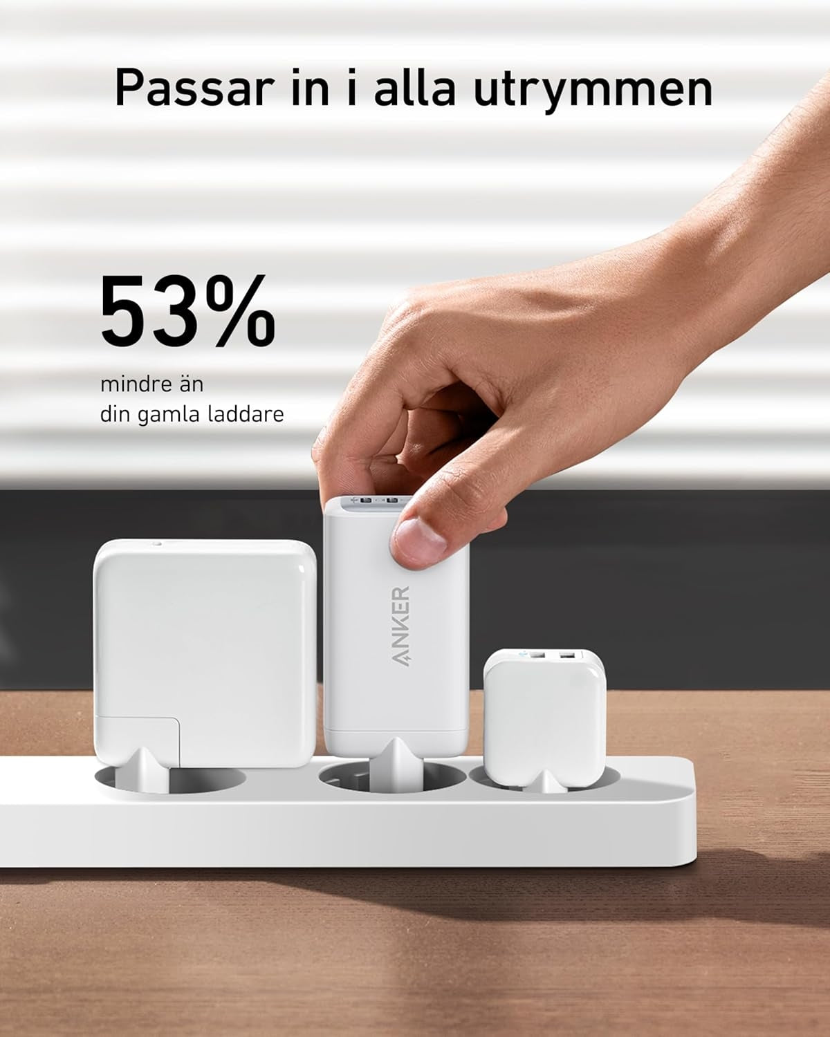 Anker Nano 65W USB-C lader, 3-ports PPS-hurtiglader, iPad-lader