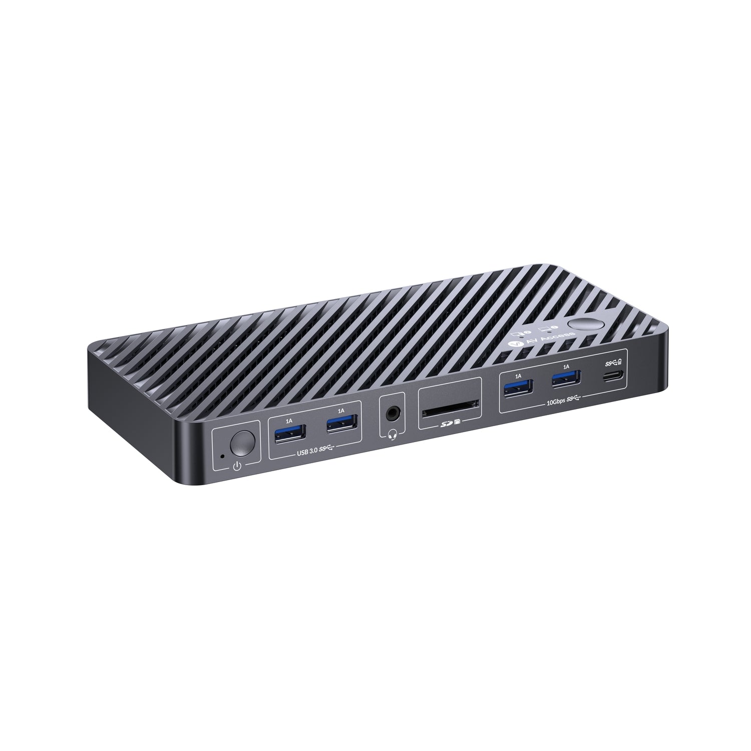 AV Access iDock B10 USB-C KVM-Switch Dockingstasjon 2 til 2 for 1 Bærbar & 1 Stasjonær, 8K@60Hz Dobbel Skjerm, 100W Lading, USB 3.2, 1G Ethernet