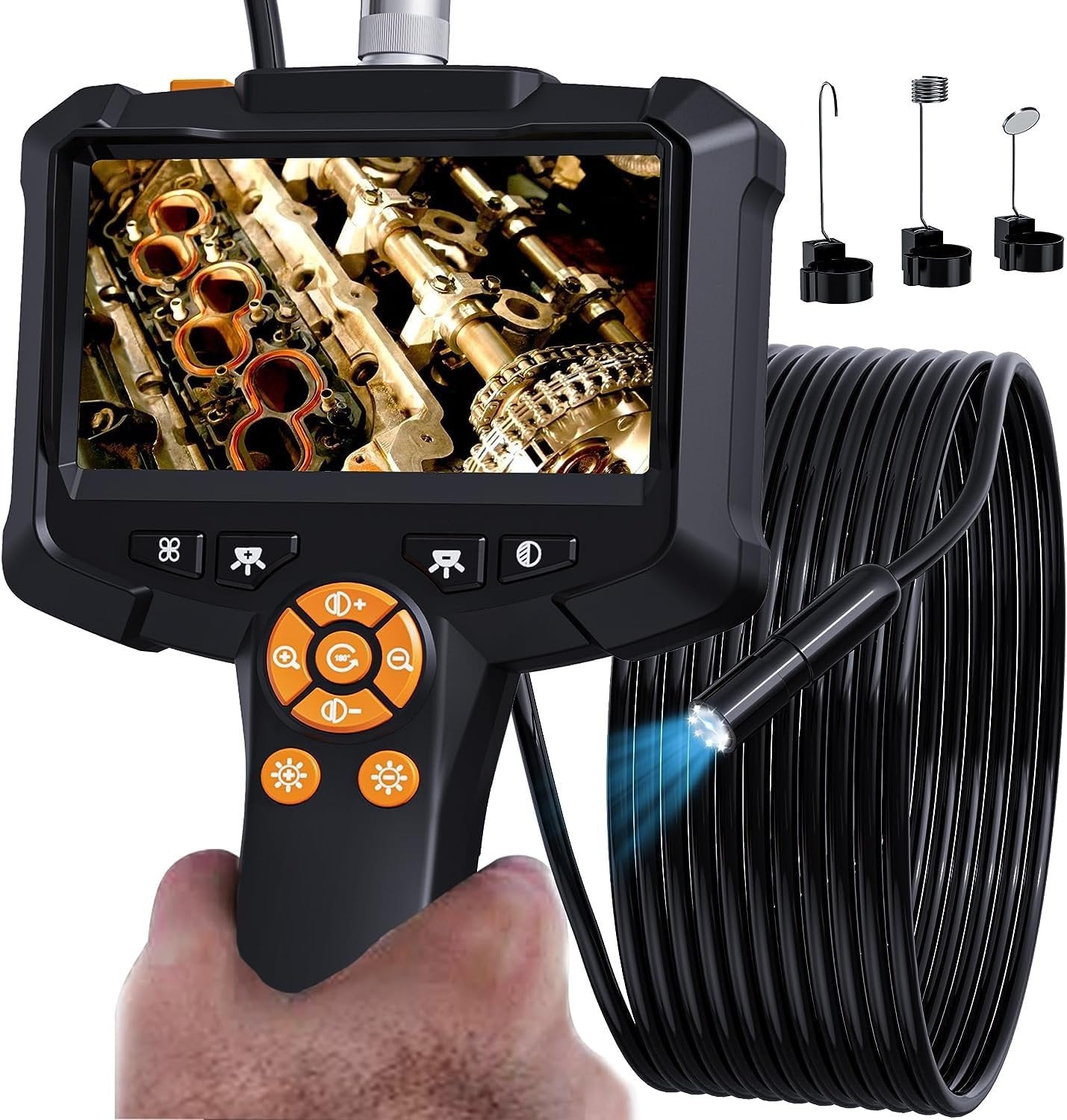NÖRDIC 4,3" endoskopkamera med 8 LED-lys, IP67 vanntett 1080P HD 5m kabel