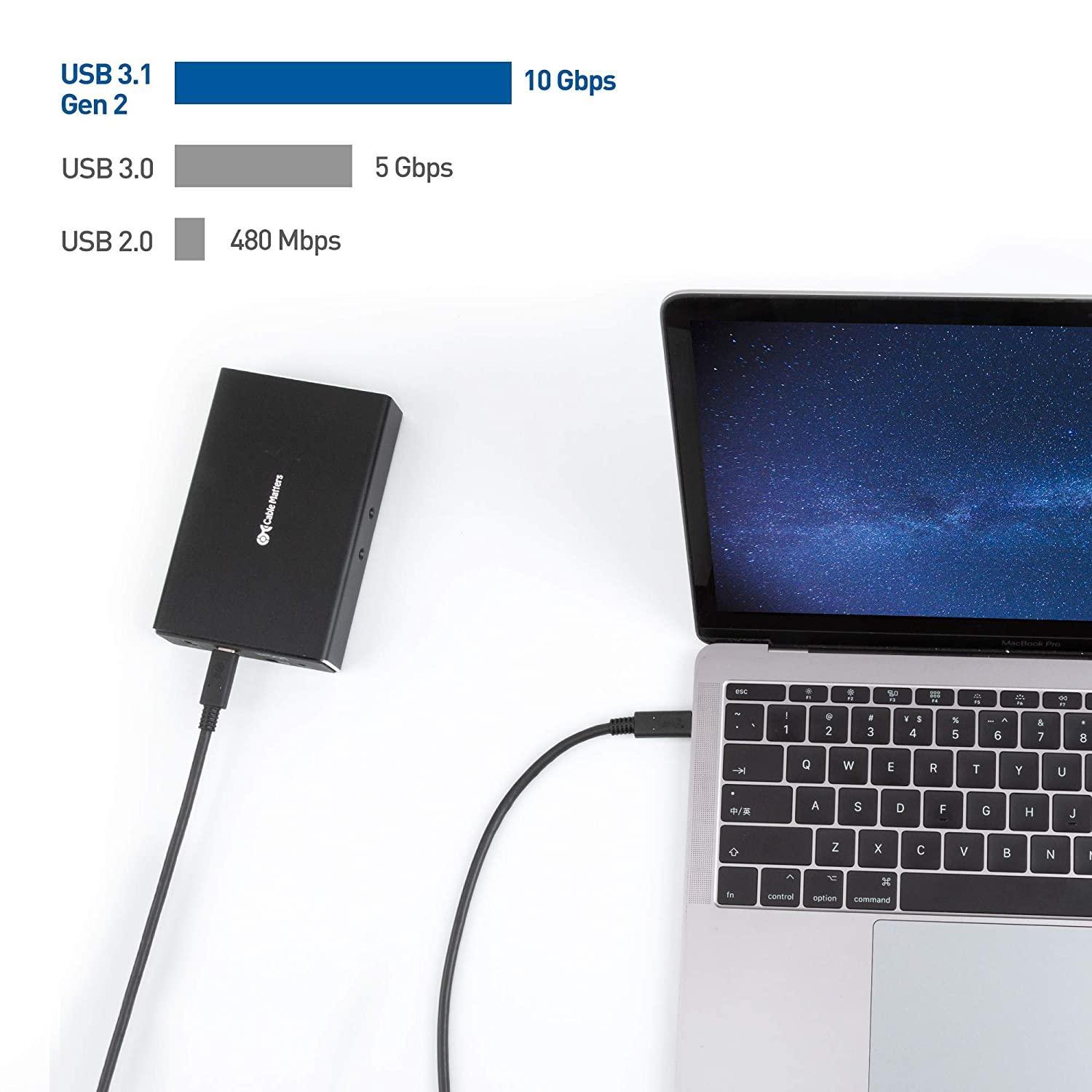 Cable Matters USB-IF-sertifisert 1m USB-C-kabel 8K60Hz PD100W 10G