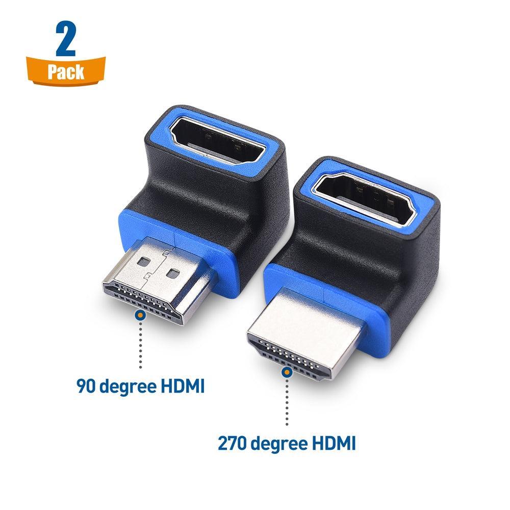 Cable Matters vinklet HDMI-adapter 8K60Hz 4K120Hz HDR 2-pack