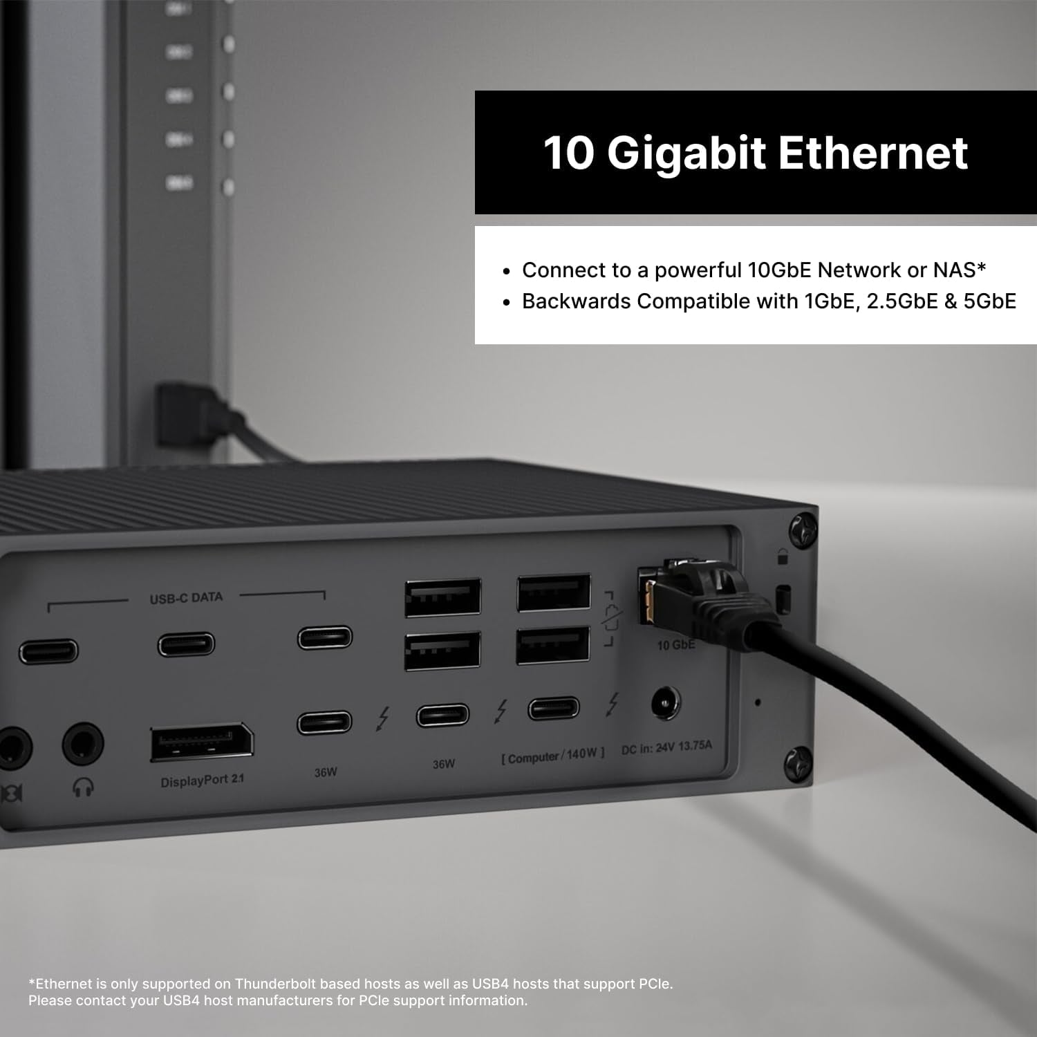 CalDigit TS5 Plus - 20 Porter Thunderbolt 5 Dokkingstasjon, 140W Lading, 3X 80Gb/s Thunderbolt 5, 10x 10Gb/s USB Porter
