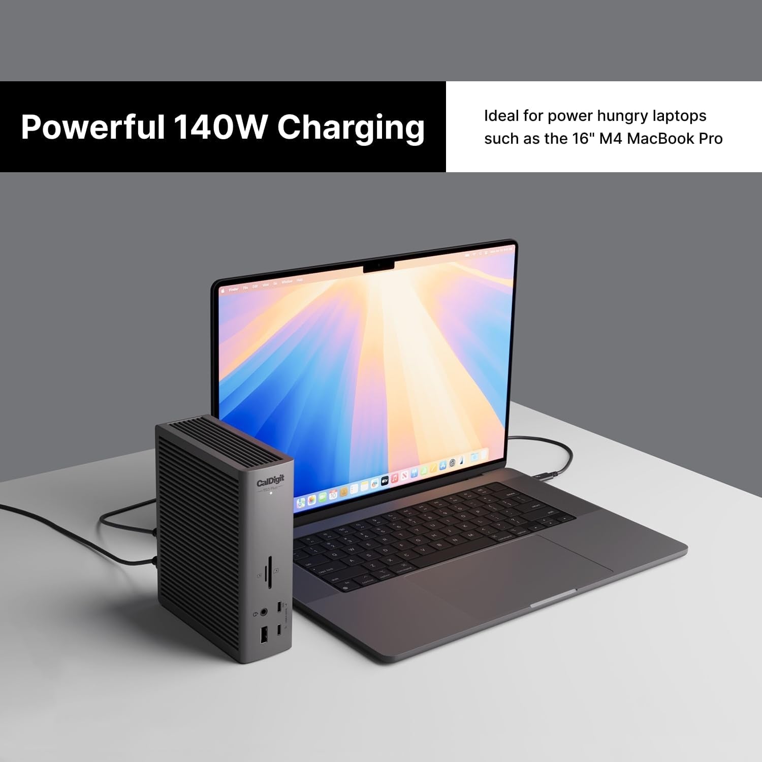 CalDigit TS5 Plus - 20 Porter Thunderbolt 5 Dokkingstasjon, 140W Lading, 3X 80Gb/s Thunderbolt 5, 10x 10Gb/s USB Porter